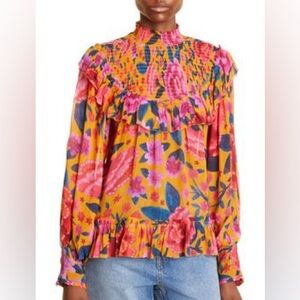 FARM RIO Dream Long Sleeve Blouse SIZE M MEDIUM